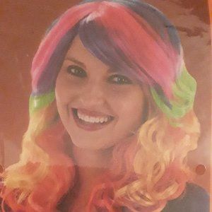 Candy Swirl Multi- Color Shoulder Length Wig~ Brand NEW in Package